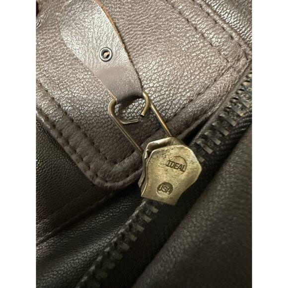 Vintage US Navy G-1 Flight Jacket Mens 52 Brown Leather Mouton Collar Bomber 80s - Picture 11 of 16